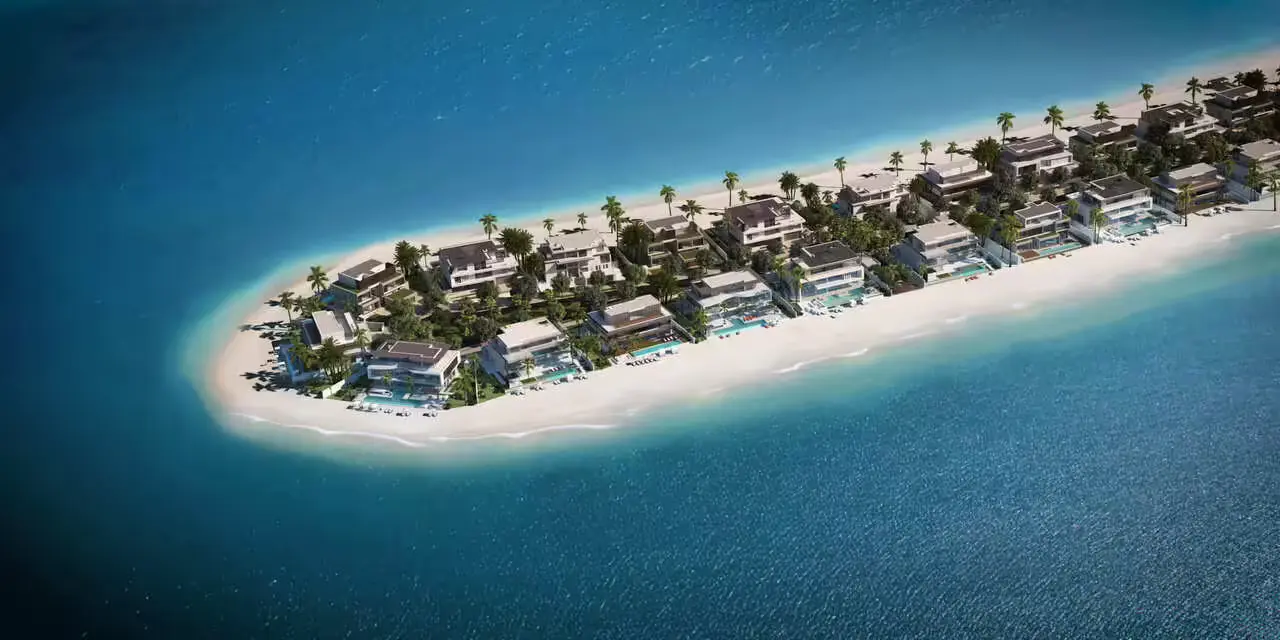 Palm jebel Ali Island aerial view - Dubai