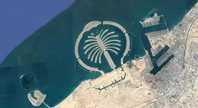 Palm jebel Ali satellite view